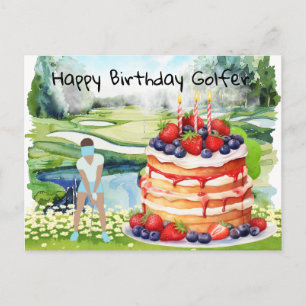 Golf woman is playing golf Birthday golfer Card