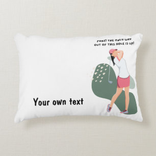 Golf Woman Player is Golfing   Accent Pillow