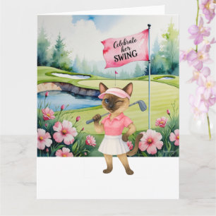 Golf Woman Tournament for  Siamese Cat Golfer Card