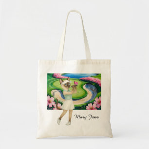 Golf Woman Tournament for Siamese Cat lovers Tote Bag