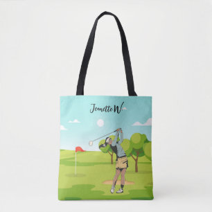 Golf Women golfer stylish weekend Tote Bag