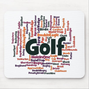 Golf Word Cloud Mouse Pad