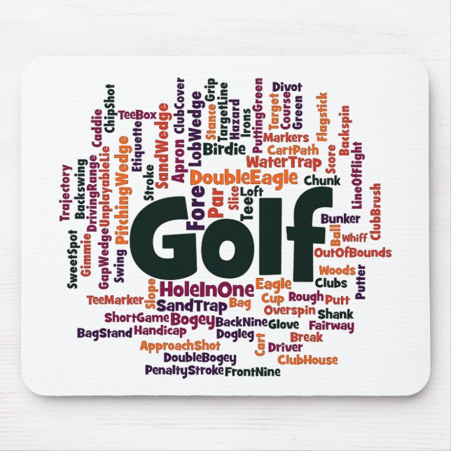 Golf Word Cloud Mouse Pad (Front)