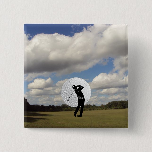 Golf World 2 Inch Square Button (Front)