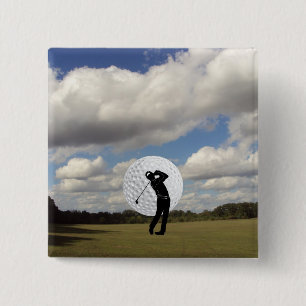 Golf World 2 Inch Square Button