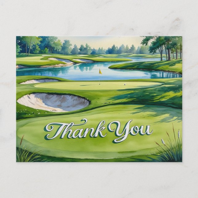 Golf write Thank you on putting green  Postcard (Front)