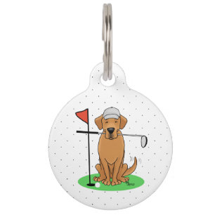 Golf Yellow Lab Labrador Retriever Dog(yellow 5) Pet Tag