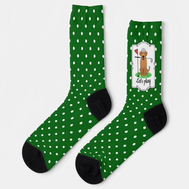 Golf Yellow Lab Labrador Retriever Dog(yellow 5) Socks (Left)