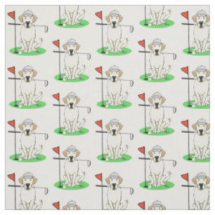 Golf Yellow Labrador Retriever Dog - Cute Fabric
