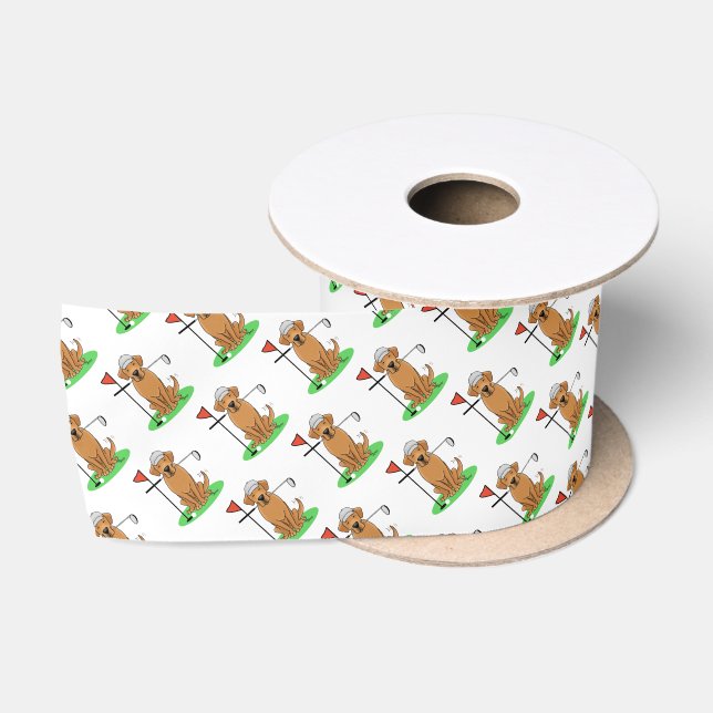 Golf Yellow Labrador Retriever (yel 5) Dog - Cute Satin Ribbon (Spool)