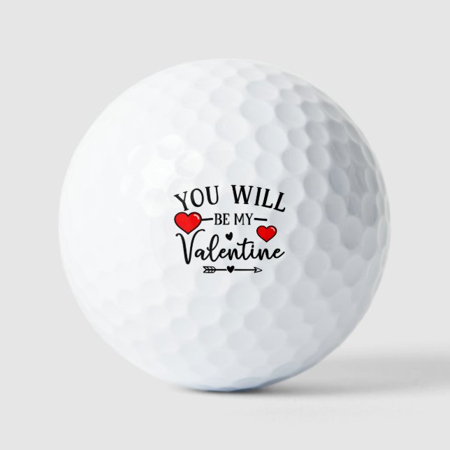 Golf  you will be my valentine lover   golf hat cl golf balls (Front)