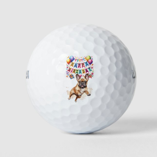 Golf your Birthday Celebration with French Bulldog Golf Balls (Front)