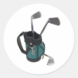 GolfBagClubs083109 Classic Round Sticker