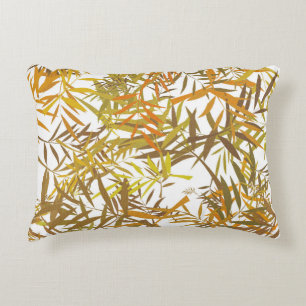 Golfd, Bronze and Brown Willow Leaves Accent Pillow