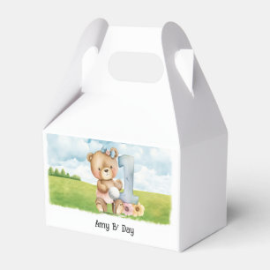 Golfer 1st Birthday watercolor one year birdie Favor Box