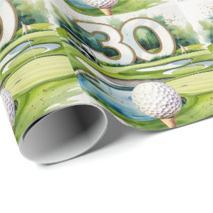 Golfer 30th Birthday on golf course Wrapping Paper
