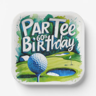 Golfer 60th Birthday  Paper Plate