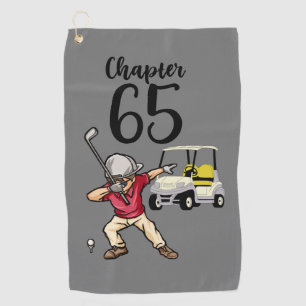Golfer 65th Birthday Dabbing with golf cart Towel