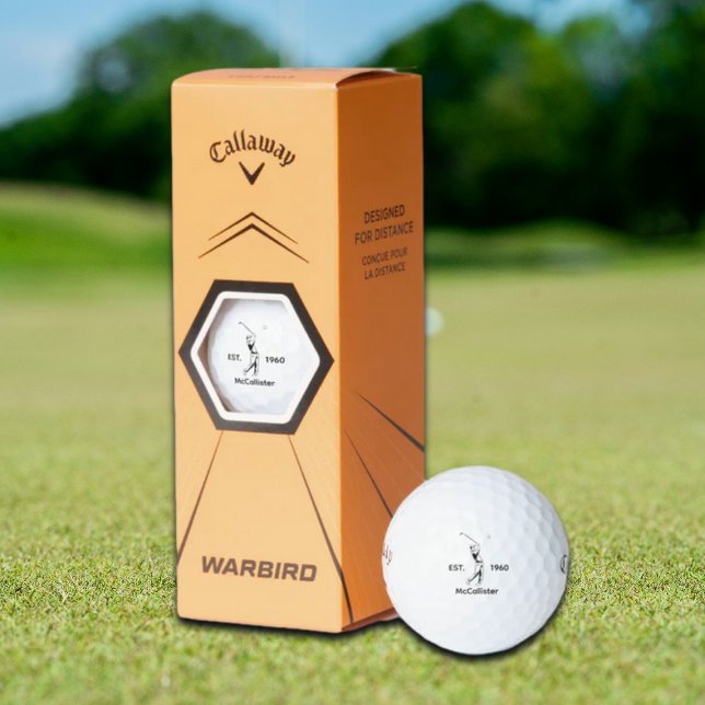 Golfer and Personalized name and year Golf Balls (Creator Uploaded)