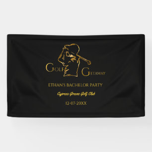 Golfer Bachelor Party Golf getaway Luxury Gold Banner
