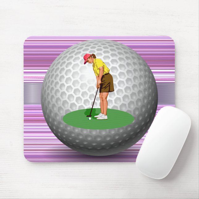 Golfer Ball Golf Stripe  Mouse Pad! Mouse Pad (With Mouse)