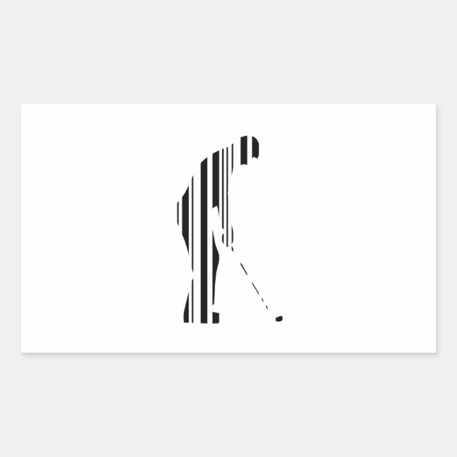 GOLFER BAR CODE Golf Golfing Sports Pattern Design Sticker (Front)