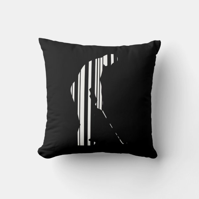 GOLFER BAR CODE Golf Golfing Sports Pattern Design Throw Pillow (Front)
