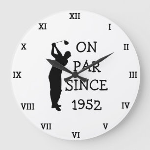 Golfer Birthday 70th funny Seventy 70 years old Large Clock