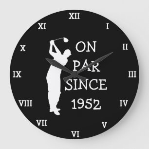 Golfer Birthday 70th funny Seventy Par Large Clock