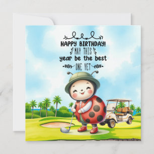 Golfer Birthday Wishes on Gof Course Background