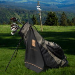 Golfer black gold modern monogrammed name elegant golf towel<br><div class="desc">Luxury elegant black gold glitter monogram personalized square and name script signature golf towel.</div>