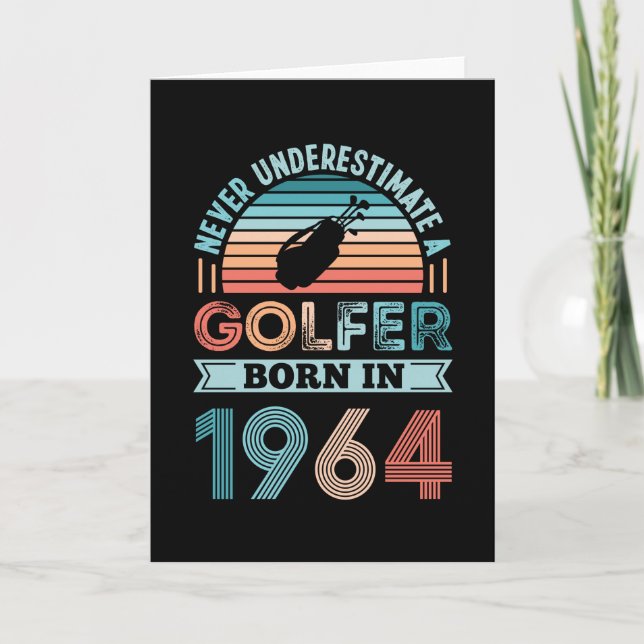 Golfer born 1964 Golfing 60th Birthday Gift Dad Card (Front)