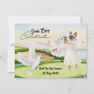 Golfer Bride Wedding Bachelorette for Cat lovers Postcard