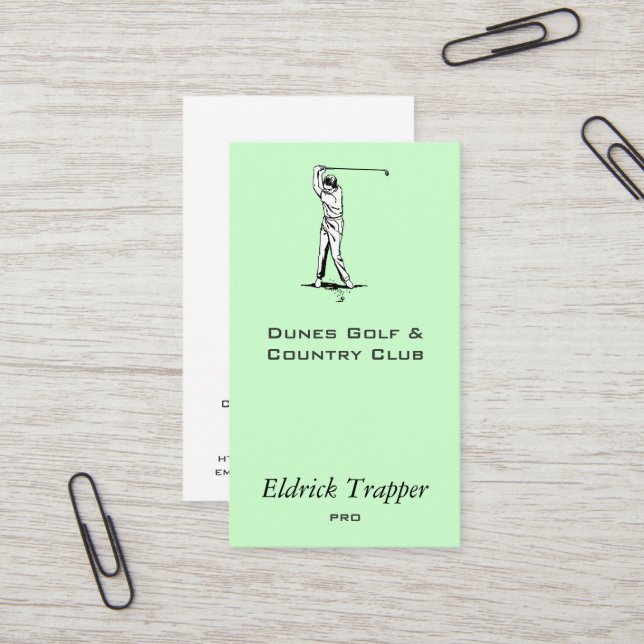 Golfer Business Card (Front/Back In Situ)