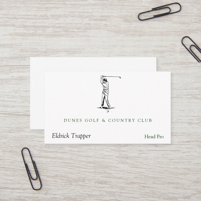 Golfer Business Card (Front/Back In Situ)