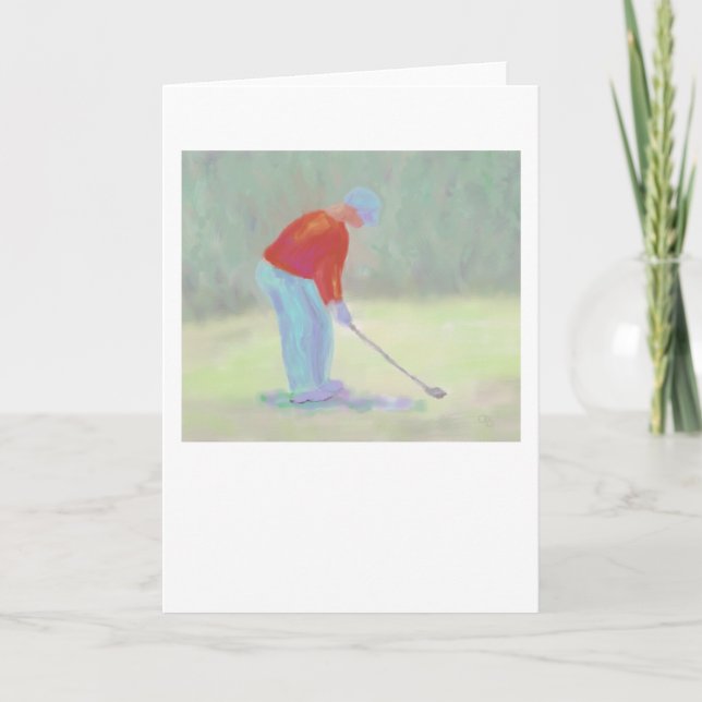 Golfer, carte de voeux (Devant)