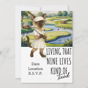 Golfer Cat  tournament Invitation