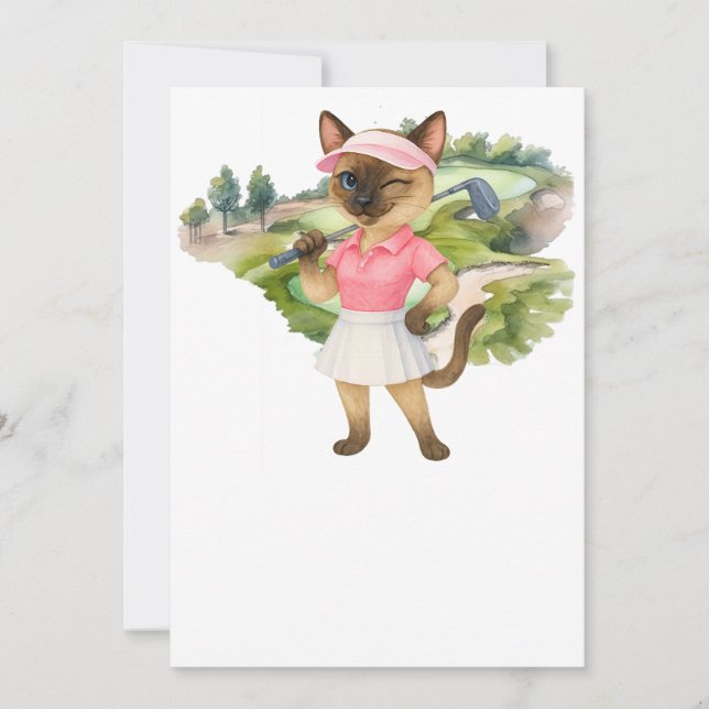 Golfer Cat  tournament Invitation (Front)