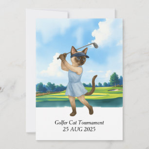 Golfer Cat tournament Invitation