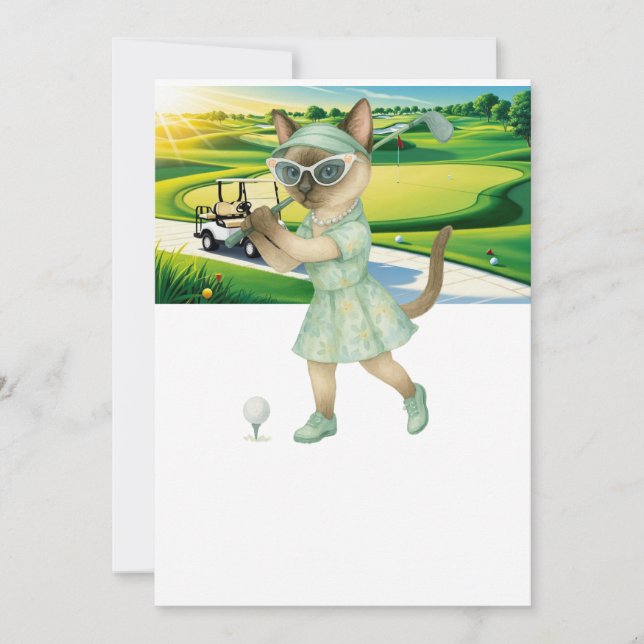 Golfer Cat  tournament Invitation (Front)