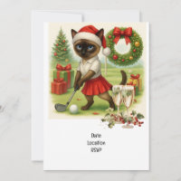 Golfer Cat wears Santa Hat for Christmas