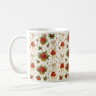 Golfer Cat Woman Christmas themed for animal lover Coffee Mug