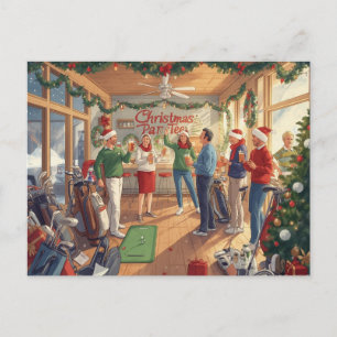Golfer Christmas Par-Tee Invitation Postcard
