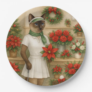 Golfer Christmas themed with golf equipment Paper Plate