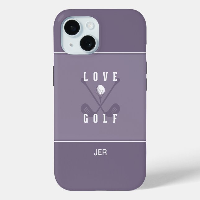 Golfer Clubs Sport Pro Ball Typography Purple Case-Mate iPhone Case (Back)