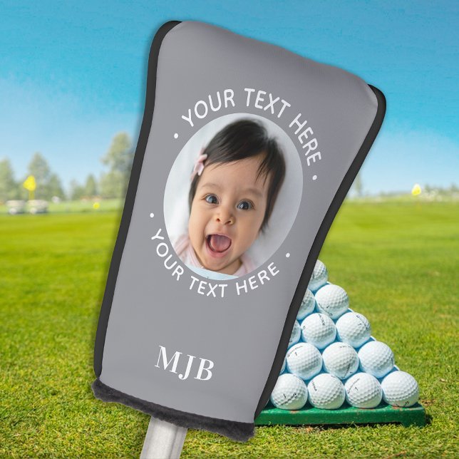 Golfer Custom Photo Personalized Monogram Putter Golf Head Cover (Creator Uploaded)