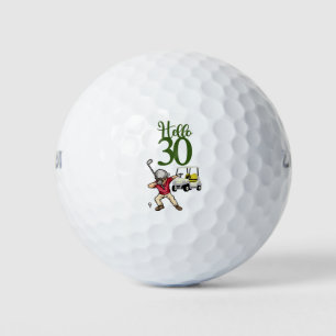 Golfer dabbing 30th Birthday Golf Balls