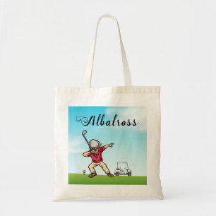 Golfer dabbing on golf course ALBATROSS Tote Bag