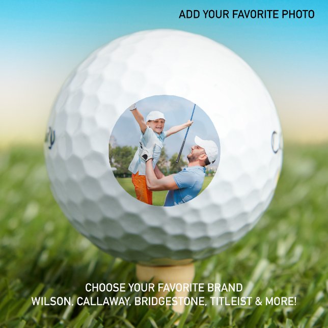 Golfer Dad Father Daughter Personalized Photo Golf Balls (Creator Uploaded)
