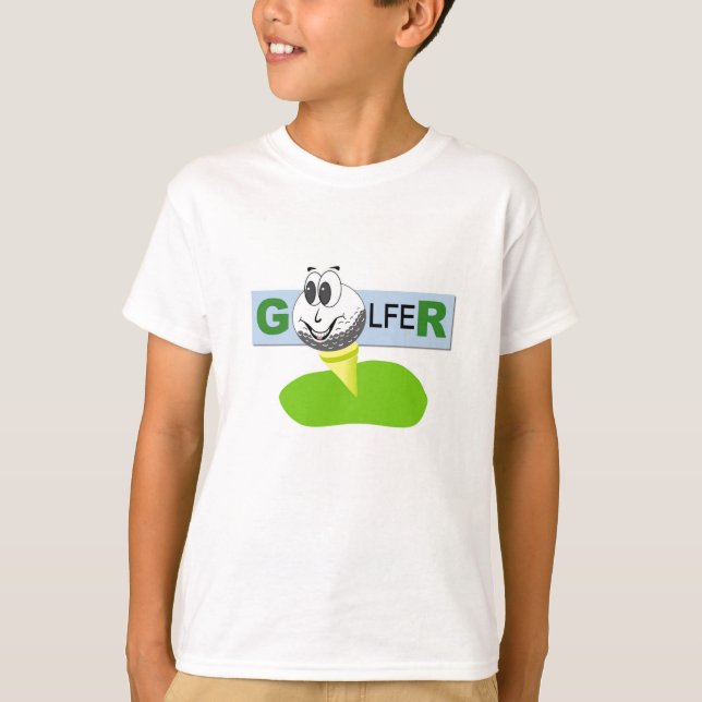 Golfer Design Boys' T-Shirts (Front)